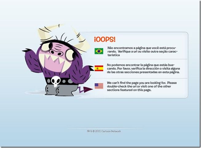 erro 404 cartoon network